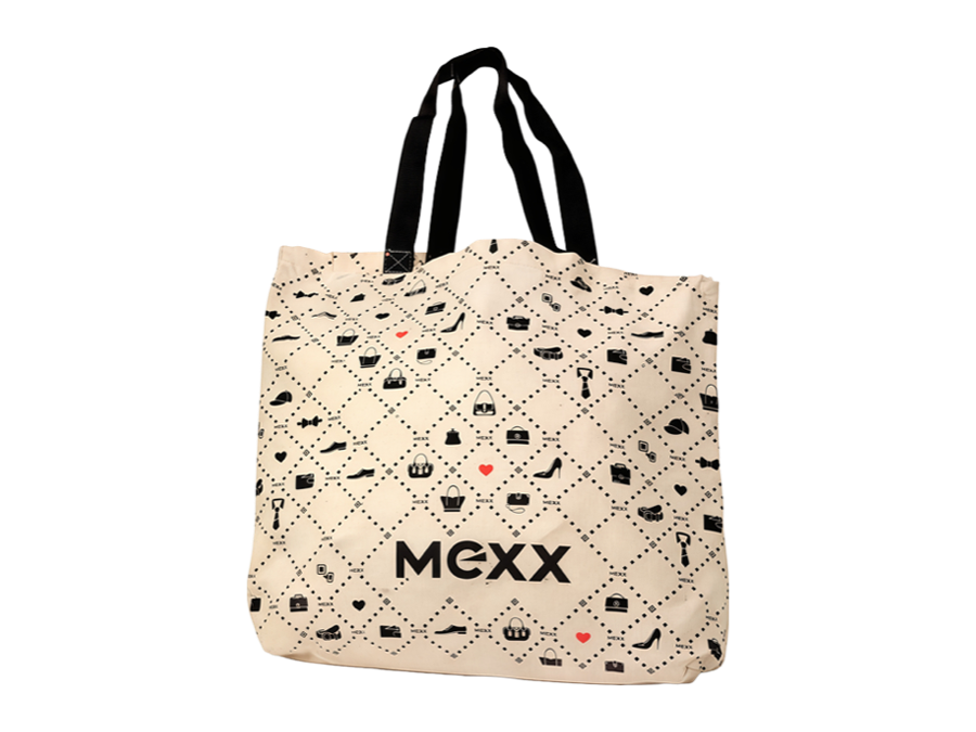 all-over printed cotton tote production sample