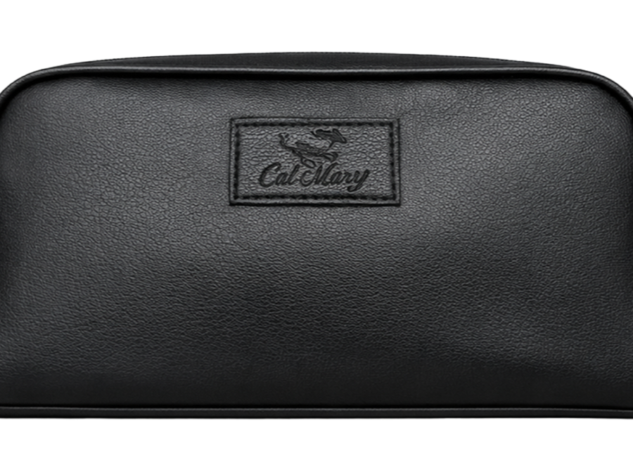 embossed logo PU wash bag production sample