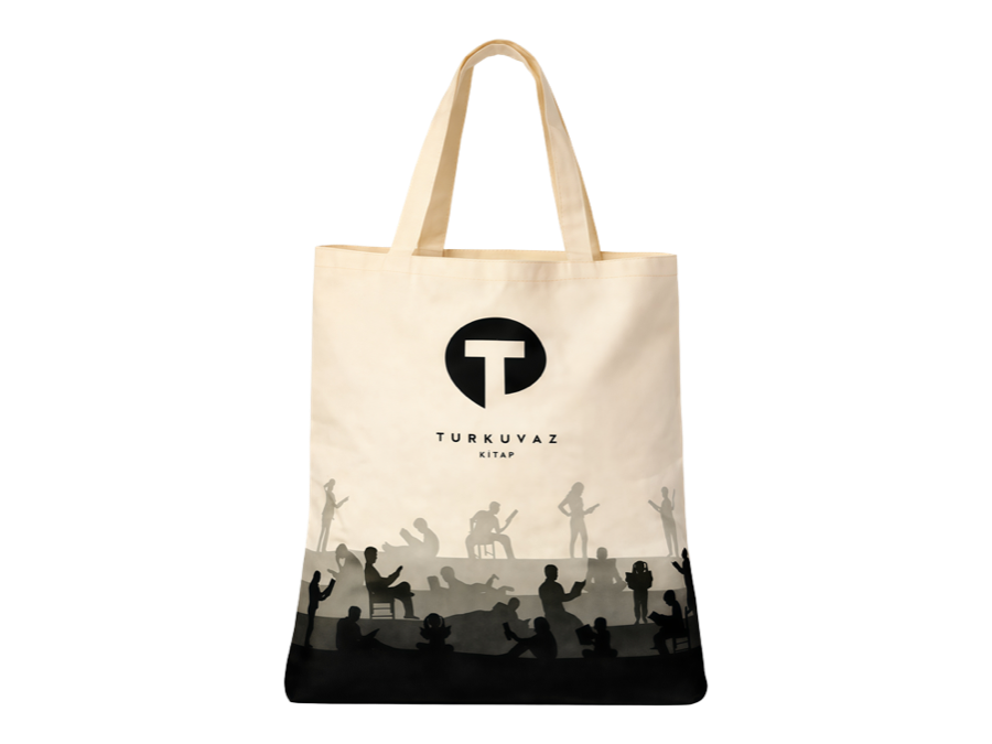 custom printed cotton tote with contrast base production sample