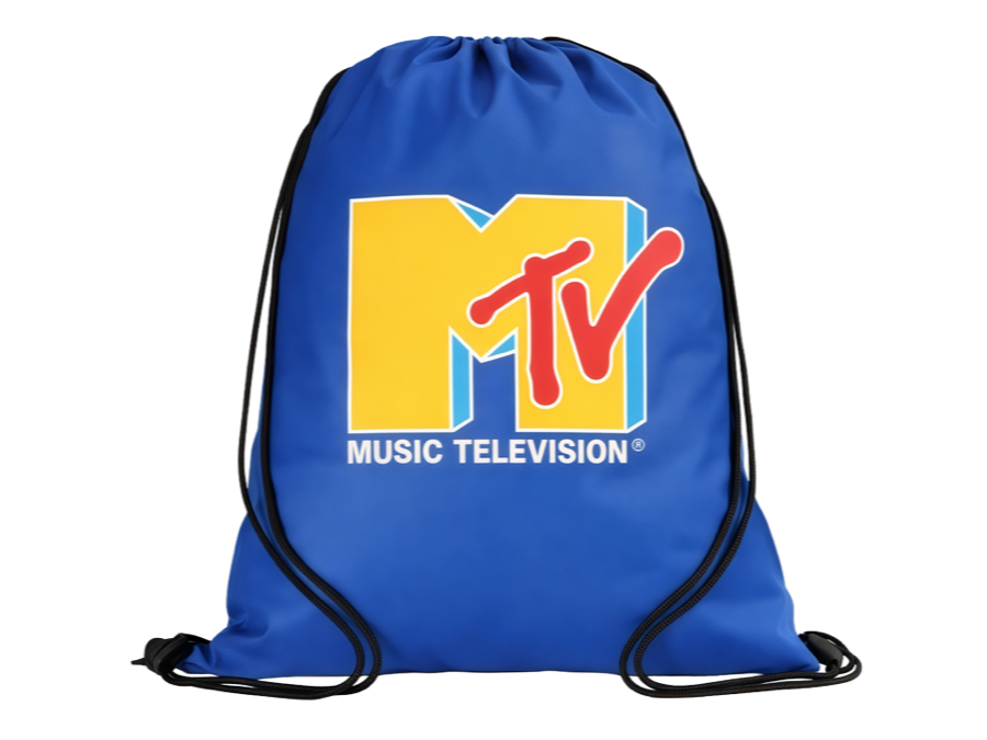screen printed promotional drawstring bag production sample
