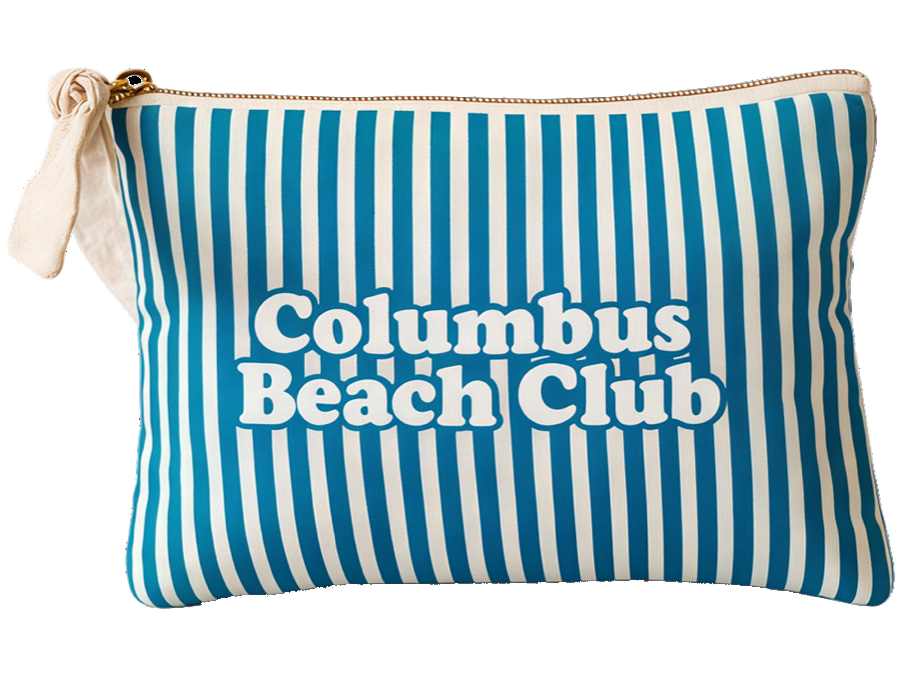 Striped Zip Pouch production sample